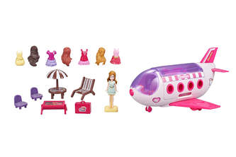 Letadlo s panenkou a příslušenstvím 28cm