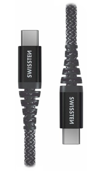 Swissten datový kabel KEVLAR USB-C / USB-C 1,5 M, antracit