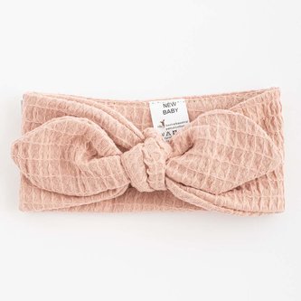 Kojenecká mušelínová čelenka New Baby Comfort clothes růžová - velikost Univerzální