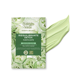 Bottega Verde EXTRAKTY PRO KRÁSU ​​Okurková šťáva a Čaj Matcha -Pěnová maska, 8ml
