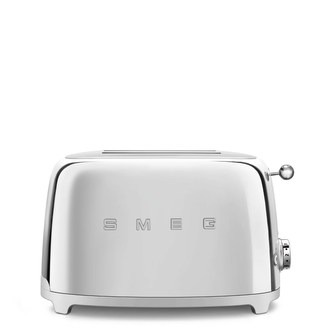 Smeg TSF01SSEU toustovač / topinkovač, 2 toasty, 6 úrovní opékání, zásuvka na drobky, styl. 50. let, chromová
