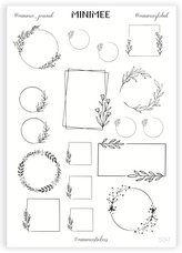 Černobílé květinové rámečky