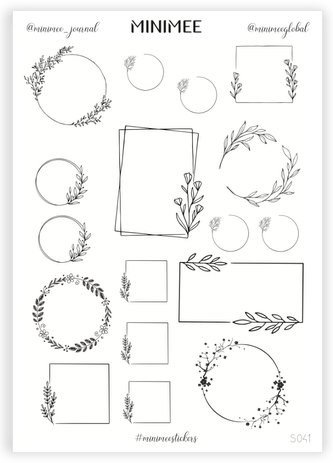 Černobílé květinové rámečky