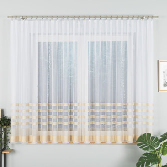 Dekorační krátká záclona na žabky BALBINA bílá/zlatá 400x160 cm MyBestHome