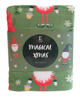 Vánoční deka z mikrovlákna MAGICAL CHRISTMAS zelená 150x200 cm Essex