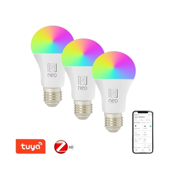 Immax NEO Smart sada 3x žárovka LED E27 11W RGB+CCT barevná a bílá, stmívatelná,Zigbee 3.0