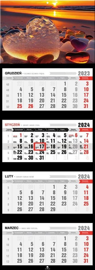Kalendarz 2024 czterodzielny Plaża