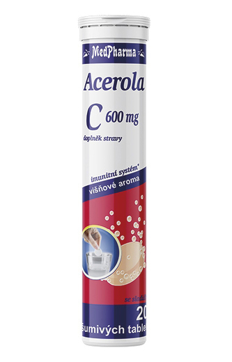 MedPharma Vitamin C 600 mg + acerola 200 mg, 20 šumivých tablet