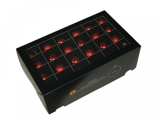 Skleněné baňky červené 4 cm, sada 48 ks