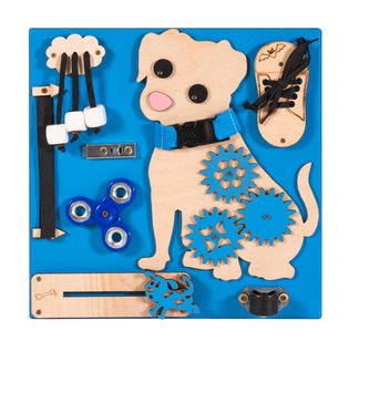 Tablica manipulacyjna Montessori Pies Niebieska Hugo