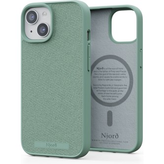 NJORD Fabric MagSafe kryt iPhone 15 tyrkysový