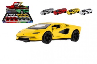 Auto Welly Lamborghini Countach LPI 800-4 kov/plast 12cm 4 barvy na zpětné natažení 12ks v boxu