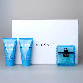 Versace Man Eau Fraiche Dárková sada Toaletní voda 50 ml, sprchový gel Man Eau Fraiche 50 ml a balzám po holení Man Eau Fraiche 50 ml