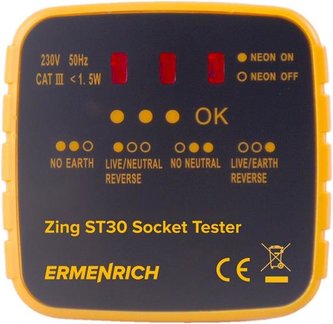 Tester zásuvek Ermenrich Zing ST30