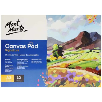 Mont Marte blok s malířským plátnem A3 č. 0023, 280g/m², 10 listů