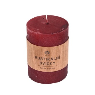 ARÔME Metalická Rustikální sloupová svíčka 60x80 mm, metalická červená