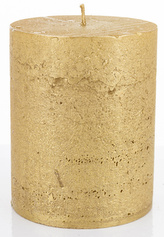 Svíčka Rustikální zlatá metalická - 10 x 7 cm