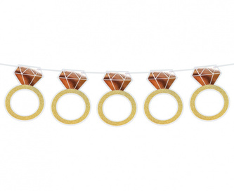 Papírová girlanda Prsteny - glitr 160 cm