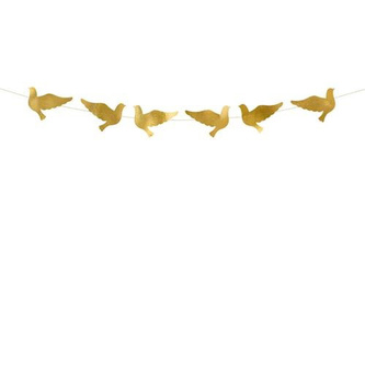 Girlanda holubice zlatá 86 cm