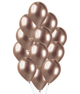 Balonkový buket Chrome rose gold - 12 ks