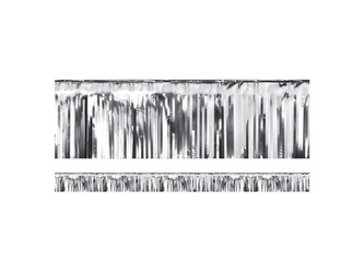 Stříbrný party závěs 18 x 400 cm