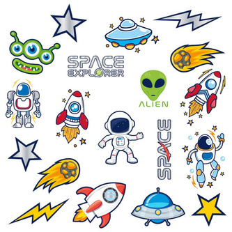 Dětské tetování Vesmír 19 ks