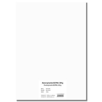 Barevný karton EXTRA 300g  50x70cm - bílý  10listů