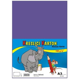 Kreslicí karton barevný A3/50/180g - fialový