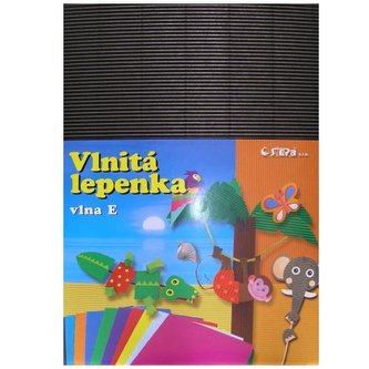 Lepenka E-Welle 260g 34,5 x 24,5cm rovná-černá 10 listů