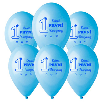 Balonky Krásné první narozeniny modré - 6 ks