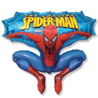 Foliový balonek Jumping Spiderman modrý 81 cm