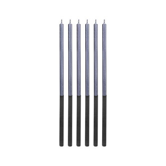 Dortové svíčky dlouhé Chrome modré 6 ks