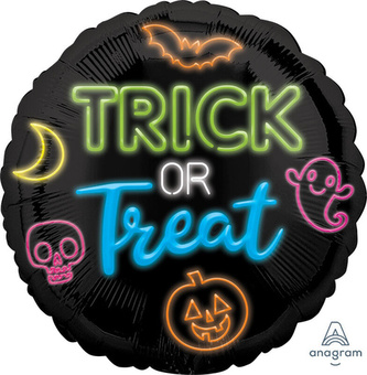 Foliový  balonek neon - Trick or Treat - 43 cm
