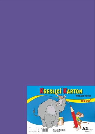 Kreslicí karton barevný A2/10/180g - fialový