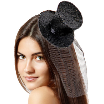 Čelenka - glitrovaný klobouk se závojem