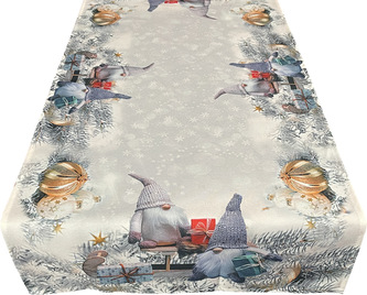 Vánoční ubrus - běhoun na stůl CHRISTMAS GNOMES 55x120 cm Mybesthome