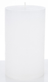Svíčka Rustikální bílá metalická - 10 x 7 cm