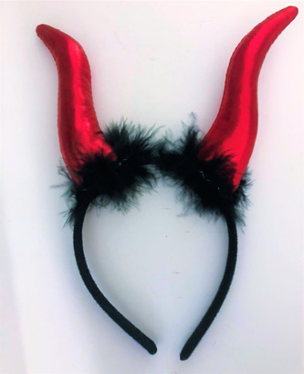 Čertovské rohy - zatočené červené s chmýřím