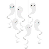 Závěsné spirály Halloween - duchové 6 ks