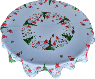 Vánoční ubrus na stůl CHRISTMAS HELLO O 130 cm Mybesthome