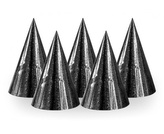 Papírové čepičky holografické černé 100 ks