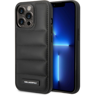 Karl Lagerfeld Quilted Puffy Metal Logo kryt iPhone 15 Pro černý