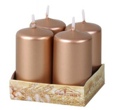 Svíčky bronzové metalické 4 x 8 cm - 4 ks