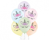 Latexové balonky Jednorožec Floral, 6 ks - 30 cm