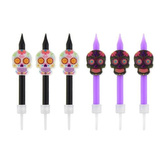 Dortové svíčky Dia de los Muertos - 6 ks