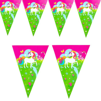 Party vlaječková girlanda jednorožec 200 cm - PartyPal