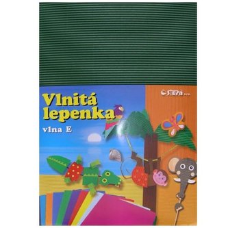 Lepenka E-Welle 260g 34,5 x 24,5cm rovná-tmavě zelená 10 listů