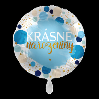 Foliový balonek Krásné narozeniny CZ - Blue Birthday - 43 cm