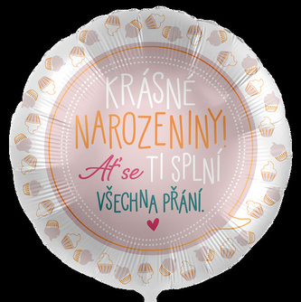 Foliový balonek Krásné narozeniny CZ 43cm