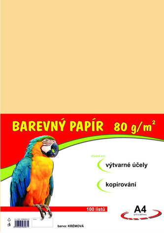 Barevný papír A4/100/80g-krémový